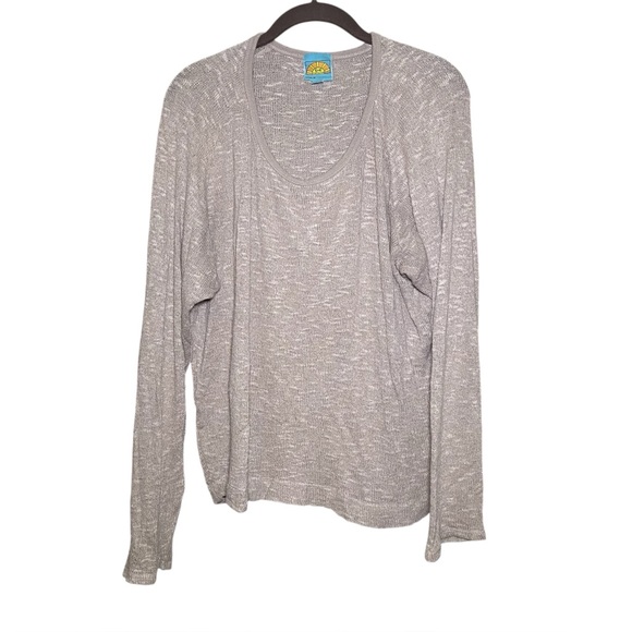 C&C California Tops - C&C California Lightweight Slub Knit Long Sleeve Tee Neutral Large